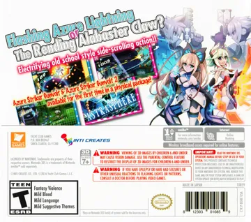 Azure Striker Gunvolt - Striker Pack (USA) box cover back